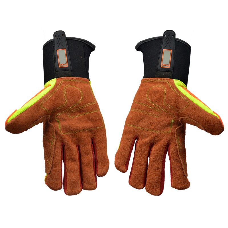 Impact Resistant Oilfield Safety Gloves Leather Palm Anti Impact Mechanics Gas Industrial Rigger Work Gloves