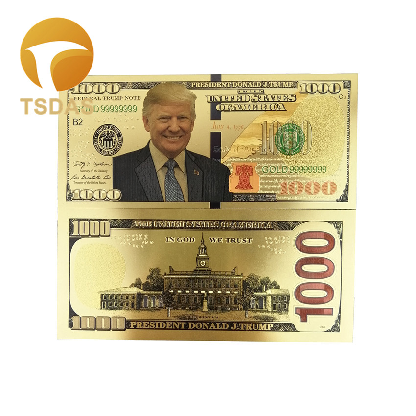 Värikkäät usa setelit 1 dollarin seteli  in 24k kullattua varten: 12