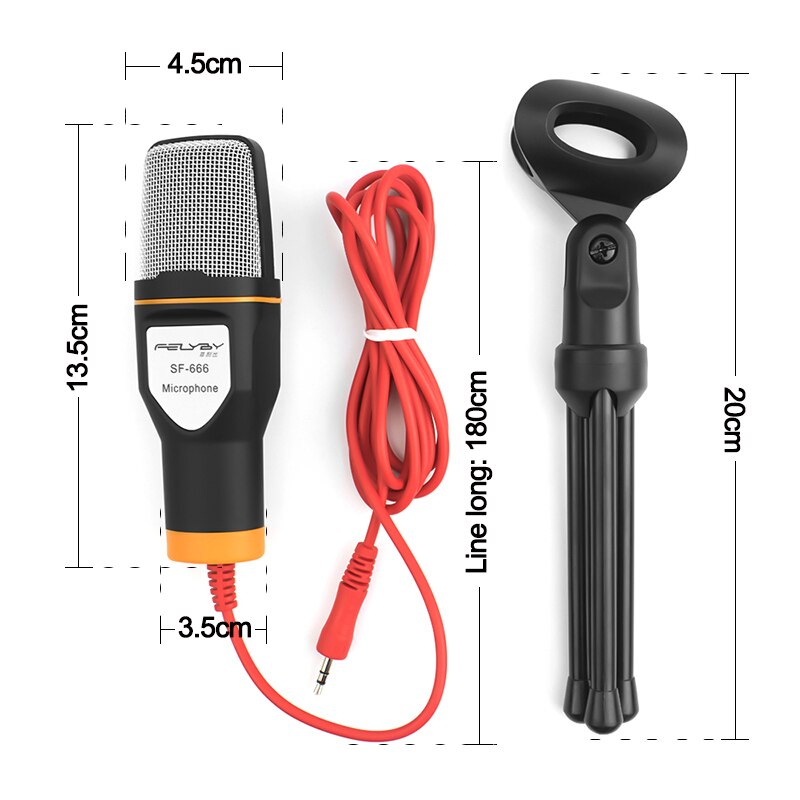 FELYBY Professionele Condensator Microfoon Sound Podcast Studio Microfone voor PC en telefoon Laptop Kantoor vergadering Toespraak Karaoke