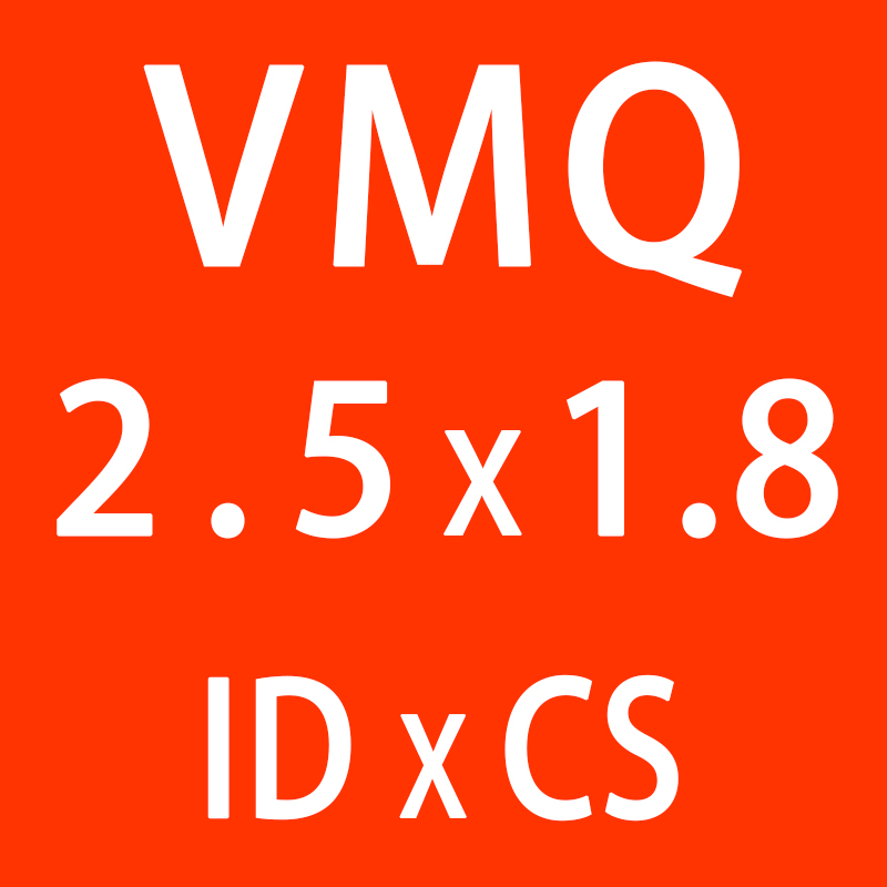 10 stk / parti silikone ringe silikone / vmq o ring 1.8mm tykkelse  id1.8/2/2.24/2.5/2.8/3.15/3.55/3.75/4mm gummi o-ring tætningspakning: Id2.5mm