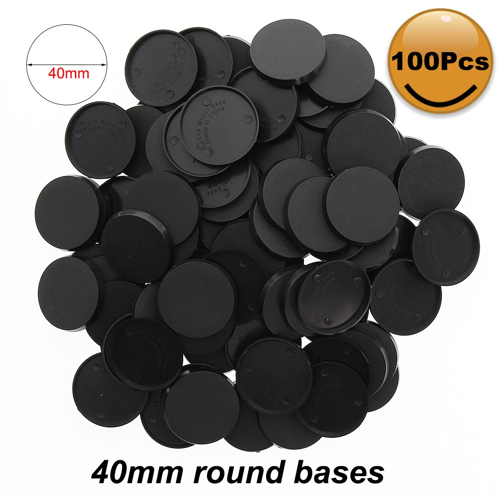 MB540 40pcs/60pcs/100pcs 40mm Plastic Bases Table Games Model Bases 40mm Round Bases for Mini Layout: 100pcs