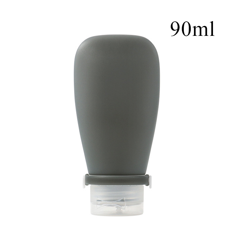 Bouteille de voyage Portable en Silicone, stockage de cosmétiques, bouteille de Lotion rechargeable, conteneur de shampoing étanche, Tube à presser, bouteille vide: Argent