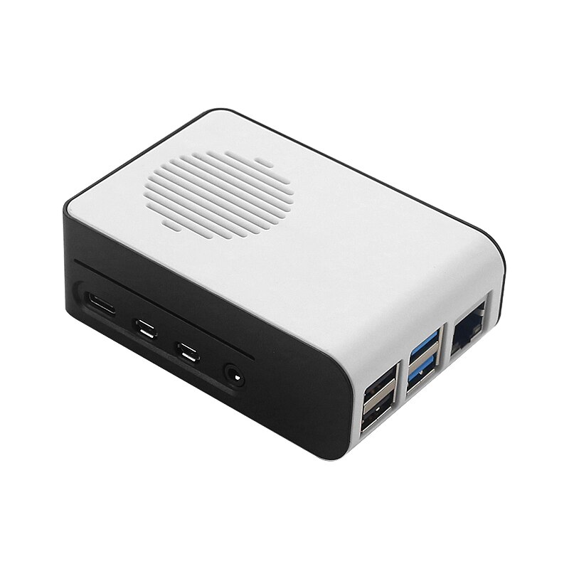 Raspberry Pi 4 ABS Case with LED Backlight Cooling Fan Red White Housing Sliding Cover Shell for Raspberry Pi 4 Model B