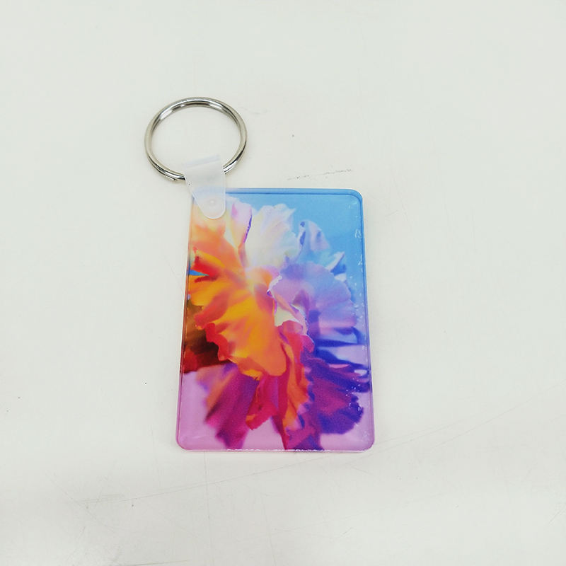 30 Stks/partij Sublimatie Blanks Rechthoek Acryl Sleutelhanger Warmtedruk Sleutelhanger Voor Tas Sleutel Decor