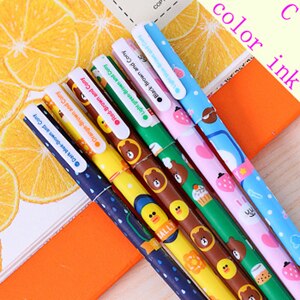 10 unids 6 unids kawaii flor colorida Cancillería gel pluma material escolar oficina papelería papelaria canetas coloridas color de la pluma 04083