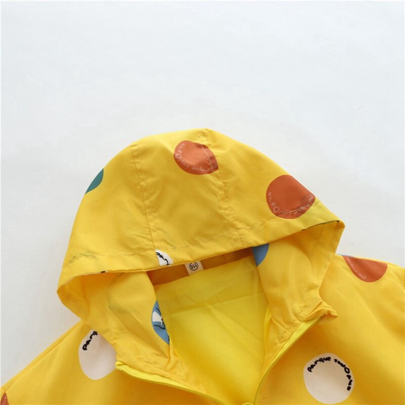 Croal Cherie Geel Dot Meisjes Windjack Kinderen Jas Voor Jongens Lente Kinderen Kleding Baby Baby Jas Baby Meisje Kleding