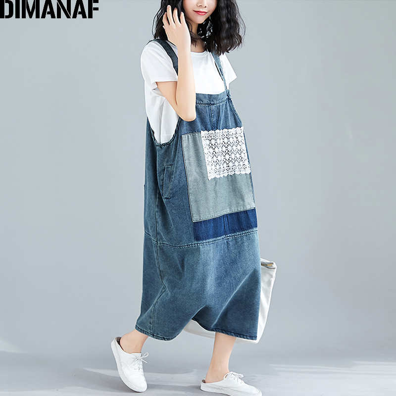 Dimanaf plus size damekjole denim blonde bomuldsvest ærmeløs stor størrelse kvinde vestidos afslappet løs basiskjole efterår