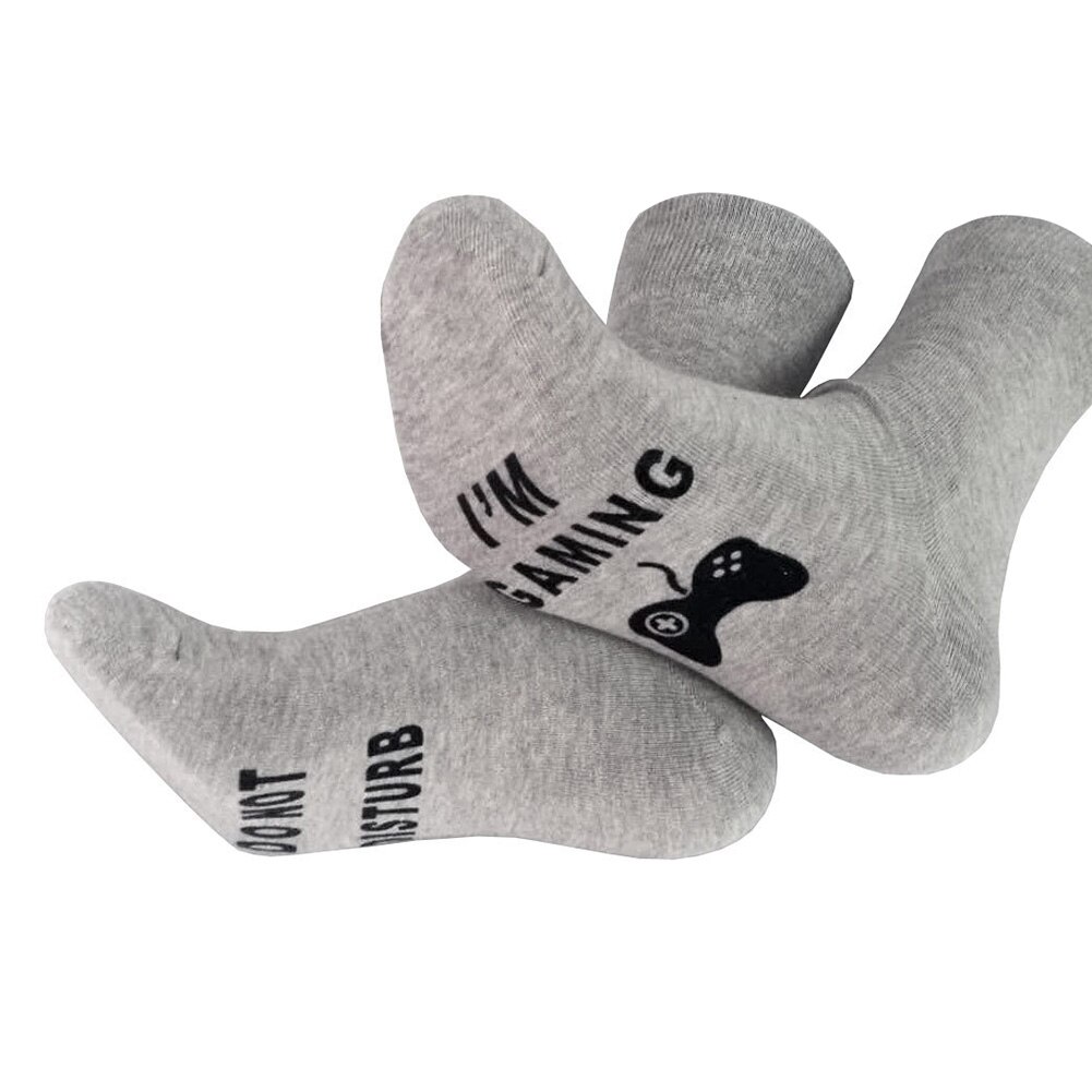 Unisexe nouveauté chaussettes ne pas déranger je suis Gaming drôle lettre imprimé chaussettes MU8669: Gray Ankle Socks