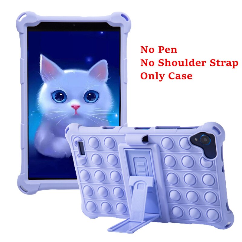For Samsung Galaxy Tab A 8.0 T290 T295 T297 Case Soft Push Bubble Silicon Kids Tablet Cover for SM-T290 SM-T295 Kickstand Case: Purple