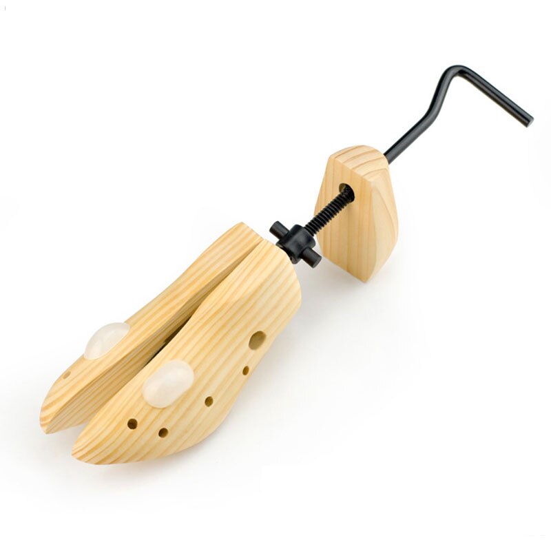 1Pc Men Women Wooden Adjustable Shoe Stretcher 2-Way Shaper Shoe Tree Holder For Boot Shoe Expander Shoe Form: beige S