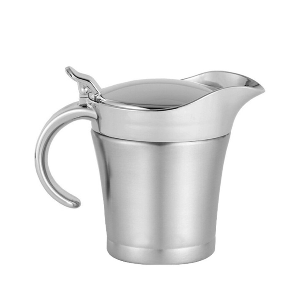Stainless Steel Gravy Container Boats Pot Double-Layer Insulation Fruit Juice Dispenser Steak Juice Sauce Thermal Thermo Jug