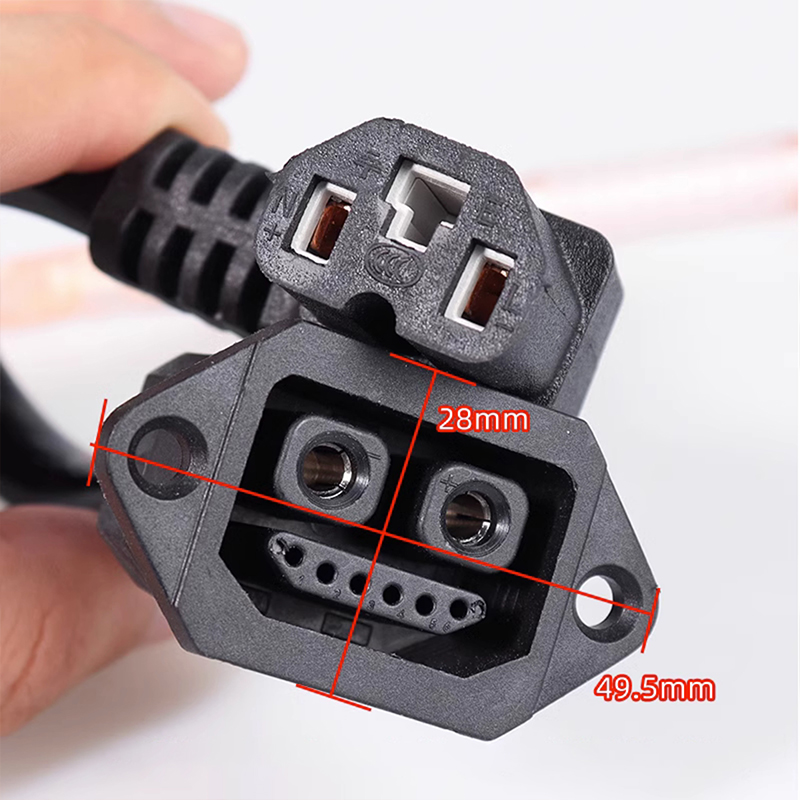 2+6 Electric Vehicle Battery Plug Socket with Wire 8Pin E-bike Lithium Charging Connector Charging Interface Replacement Adapter