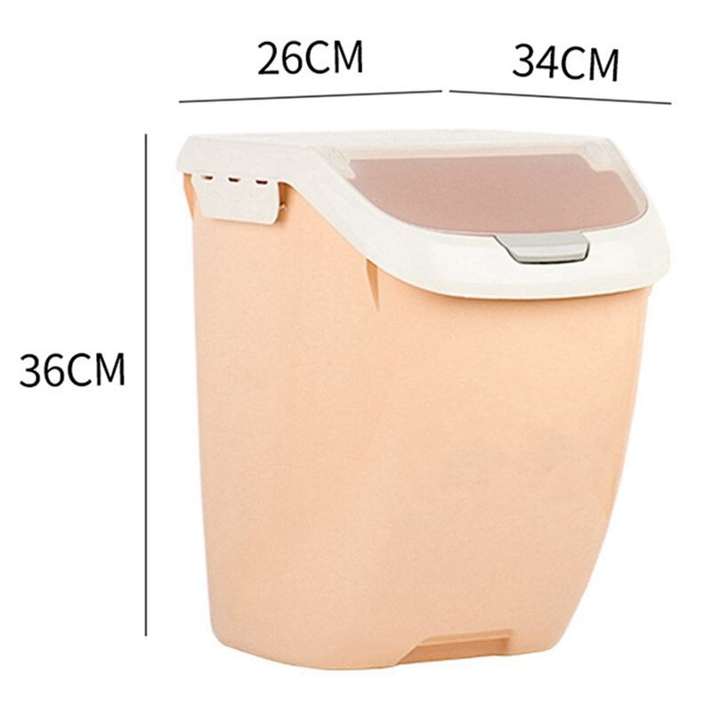 2 Pcs 15Kg Rice Storage Box Sealed Moisture-Proof Large Capacity Grain Flour Container Orange-L & Gray-L