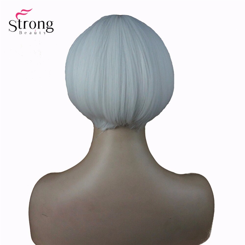 StrongBeauty-peluca sintética para hombre y mujer, cabellera artificial para disfraz de Bob corto, Jazz Gatsby, color blanco, años 20