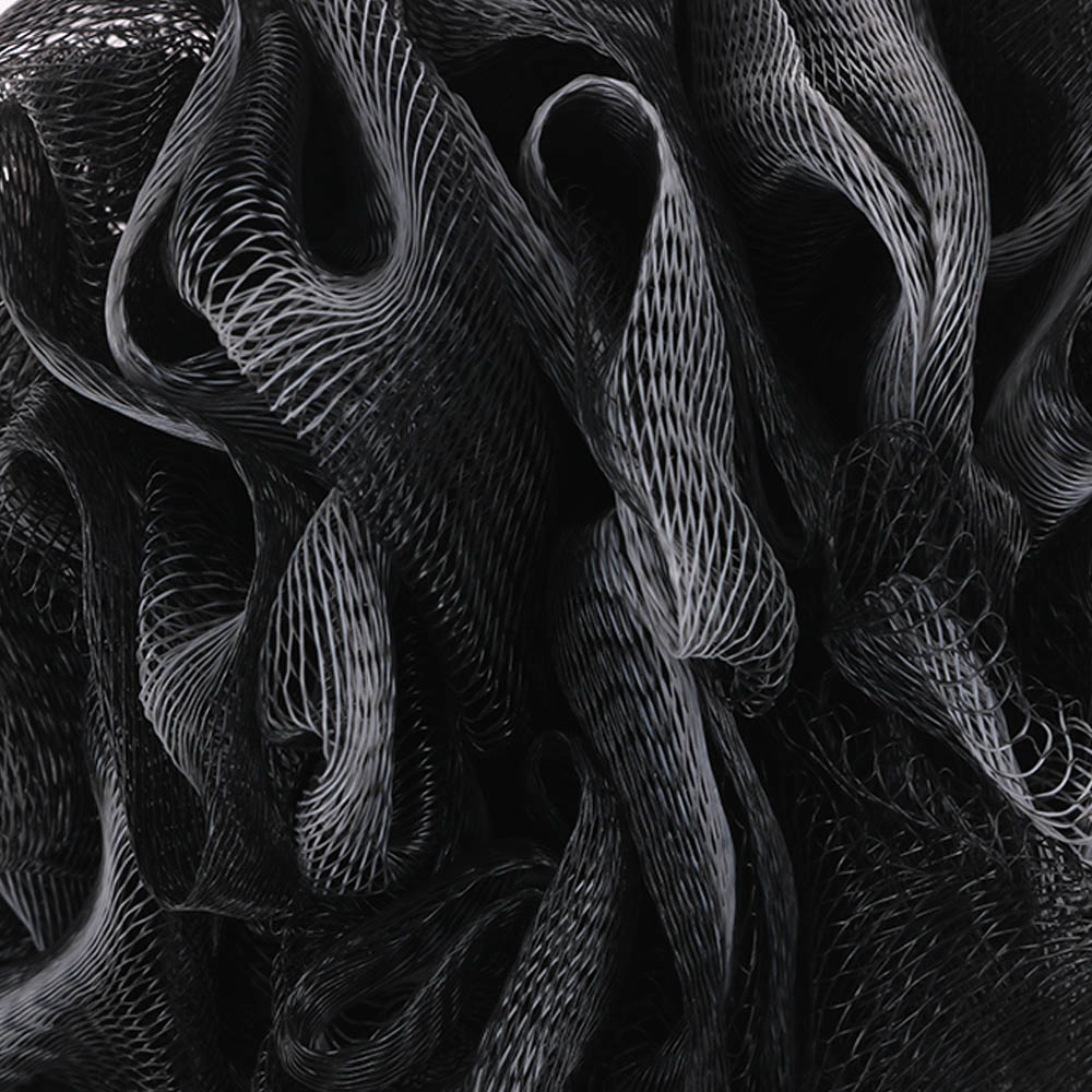 1PC Black Luxury Loofah Shower Pouf Sponge Exfoliating Mesh Pouf Washing Cleaning Sponge bathroom supplies