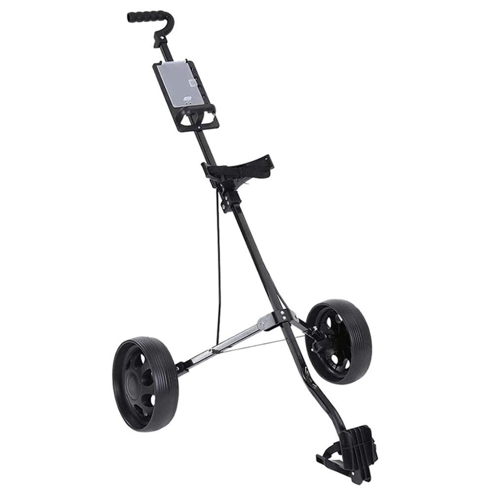 Golf Pull Cart Adjustable Golf Trolley Cart 2 Wheels Push Pull Golf Cart Aluminium Alloy Foldable Trolley With Brake: Default Title
