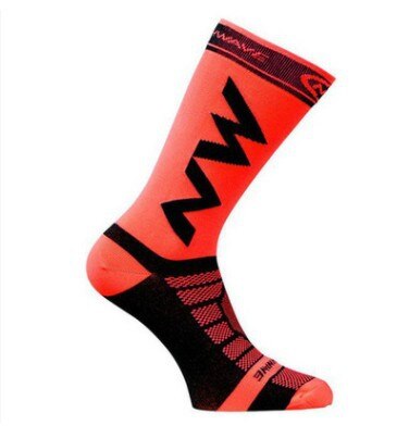 Competition Bicycle Socks Sports Compression Cycling Socks Men Calcetines Ciclismo: NW red