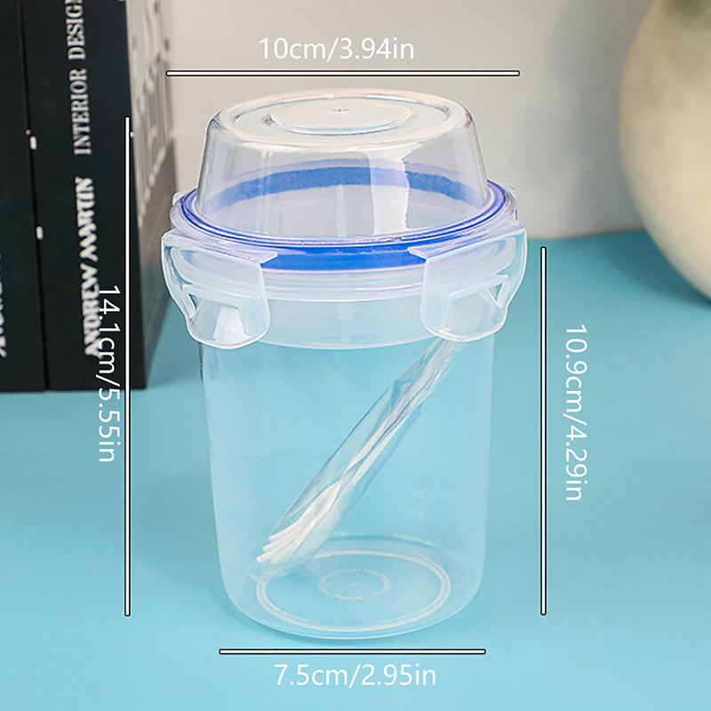 Recipientes de armazenamento de alimentos frescos, dupla camada, portáteis, viagem, frutas, salada, caixa de iogurte, cozinha para cereais