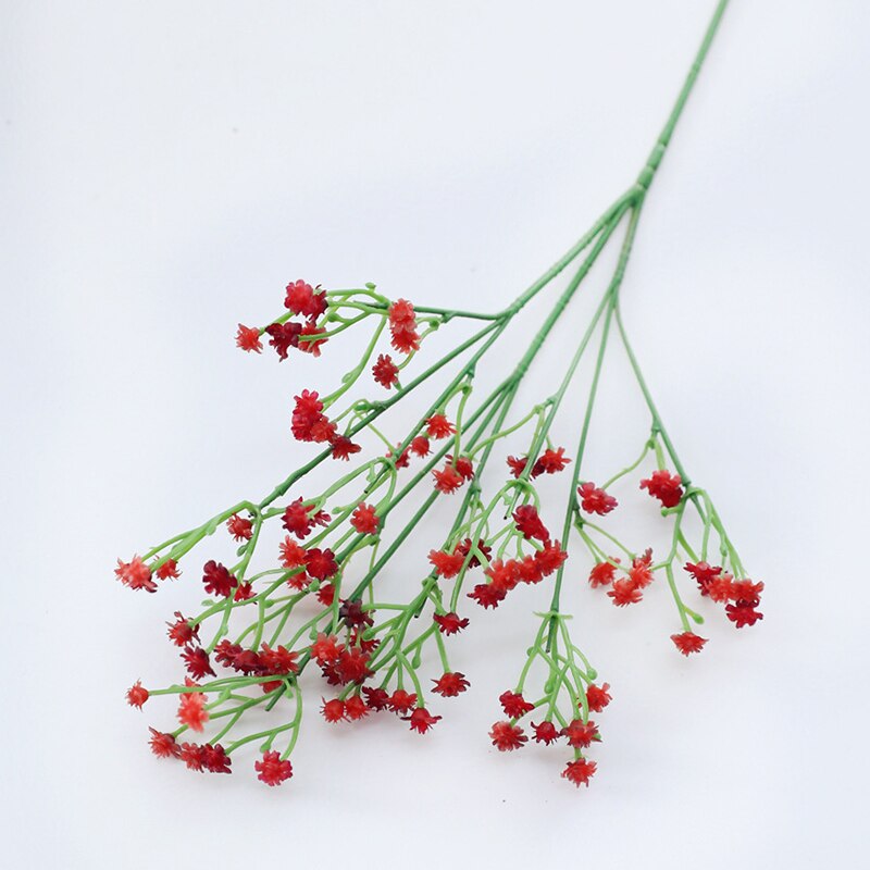 Gypsophila Kunstbloemen Baby 'S Adem Nep Bloemen Lange Bouquet Siliconen Plant Thuis Bruiloft Decoratie Herfst: Crimson