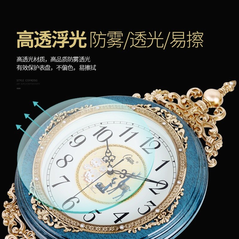 AELS Vintage Wall Clock, European Style Decorative Retro Wall Clock, Battery Operated for Living Room Bedroom Office Décor,Golden