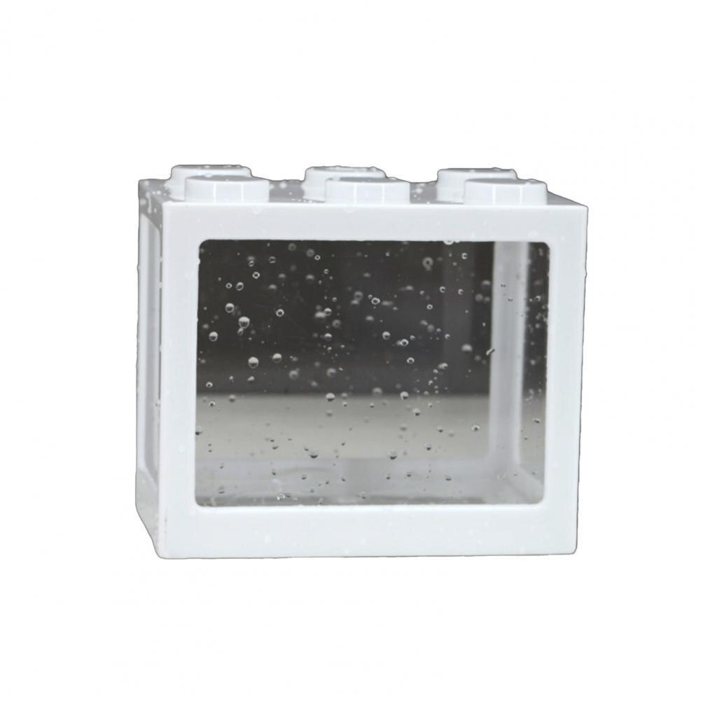 Useful Fish Tank Compact Anti-crack Small Betta Fish Tank Mini Fish Bowl Small Fish Tank: White