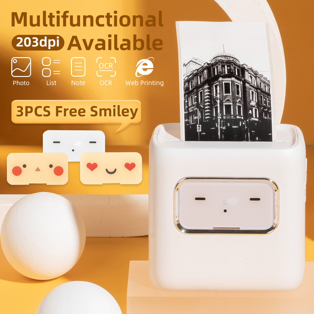 Phomemo M02E Pocket Thermal Picture Mini Printer Clear Printing Label Sticker Maker Wireless Photo Printing for Christmas