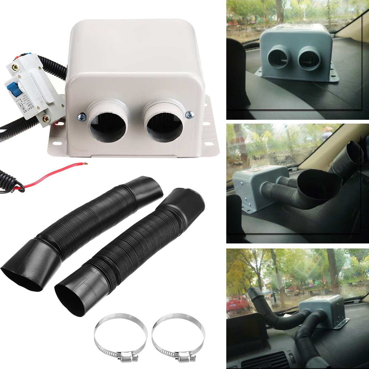 12V/24V Car Electric Heater Winter Heating Warmer Windscreen Defroster Demister Defrosting demister And Pipe And Pipe strap