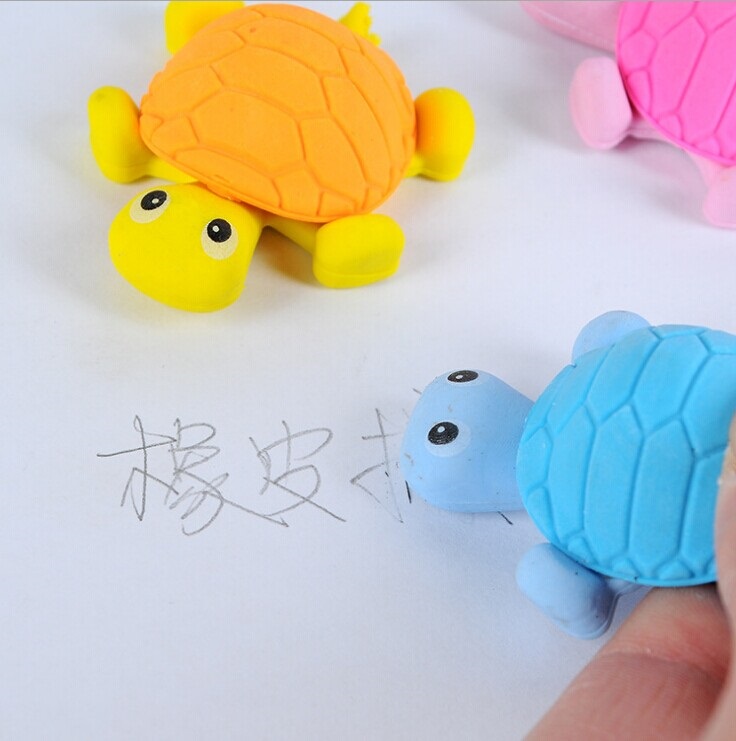1 pcs/pack mignon tortue Style gomme drôle gomme bureau et étude caoutchouc effacer enfants