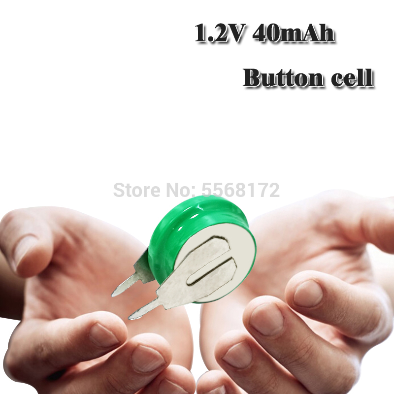 Original Brand 1.2V 40mAh Ni-MH Rechargeable Button Cell Battery Ni MH Batteries With Pins