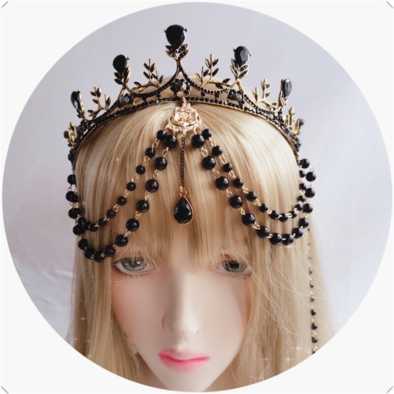 Lolita Kc Gothic Black Rose Duivel Vleugels Haaraccessoires Zon Godmother 'S Virgin Mary Apollo Halo Kroon Hoofddeksels