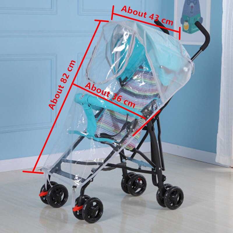 Stroller Accessories Waterproof Rain Cover Transparent Wind Dust Shield Zipper Open For Baby Strollers Pushchairs Raincoat: Small