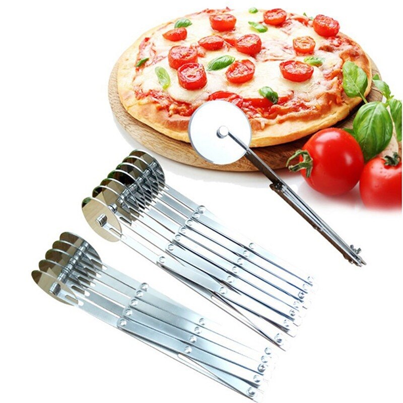 Rvs Deeg Divider Cutter Side Pasta Mes Flexibele Roller Blade 5/7/3 Wielen Gebak Pizza Dunschiller Bakken Tool
