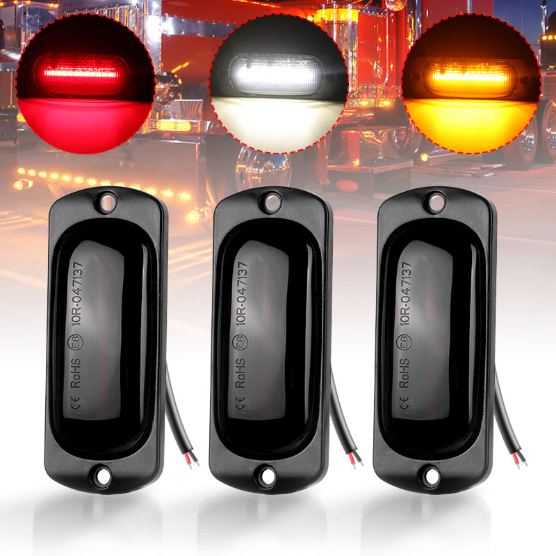 12 LEDs Truck Zijmarkeringslichten Auto Externe Verlichting Signaal Indicator Lamp Waarschuwing Staart Achterlicht voor Trailer Vrachtwagen bestelwagen 12 V 24 V