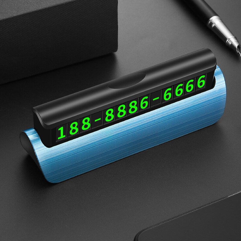 Hidden Luminous Car Phone Number Plate Car Sticker Night Light Phone Number In The Car For Car Styling Temporary Parking Card: Blue
