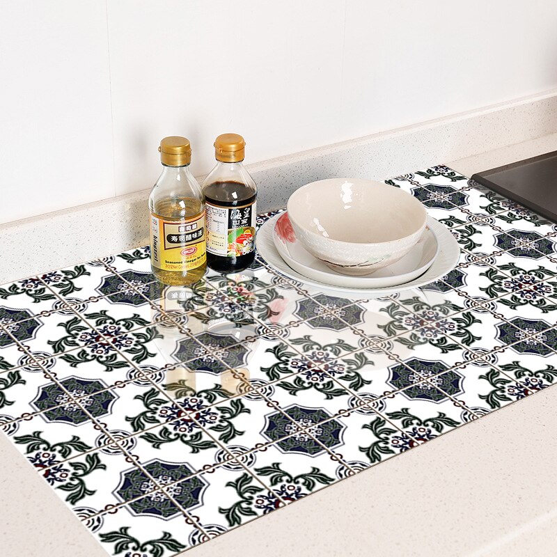 10Pcs Marokkaanse Stijl Harde Tegels Muursticker Keuken Badkamer Trappen Decoratie Waterdichte &amp; Olie-Proof Keramiek Vinyl Behang