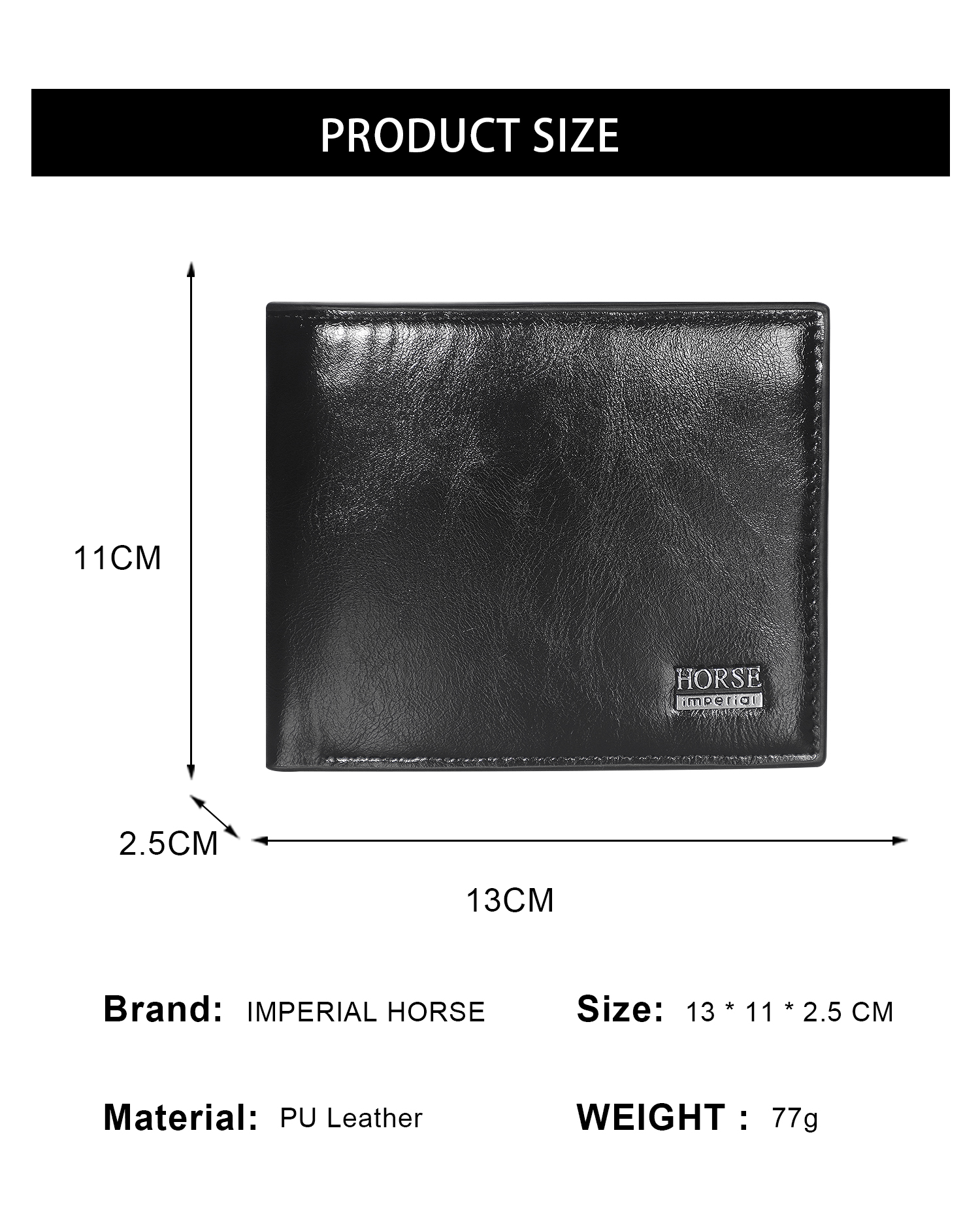 Imperial Horse 516 leather Wallet For Men original coin purse zipper