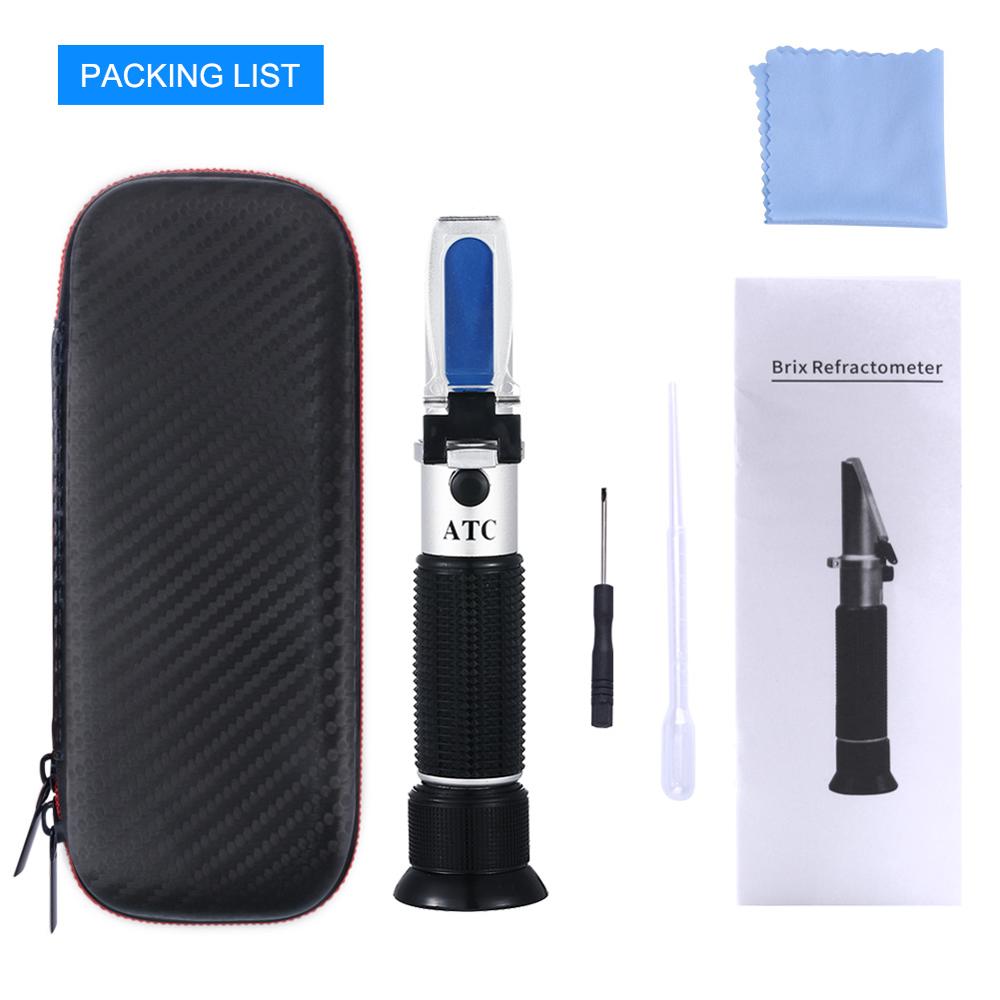 Yieryi Hand 0-18% Brix Refraktometer Für Brix Zucker Bahre Brix Refraktometer Mit ATC Refraktometer Optische Tester Meter
