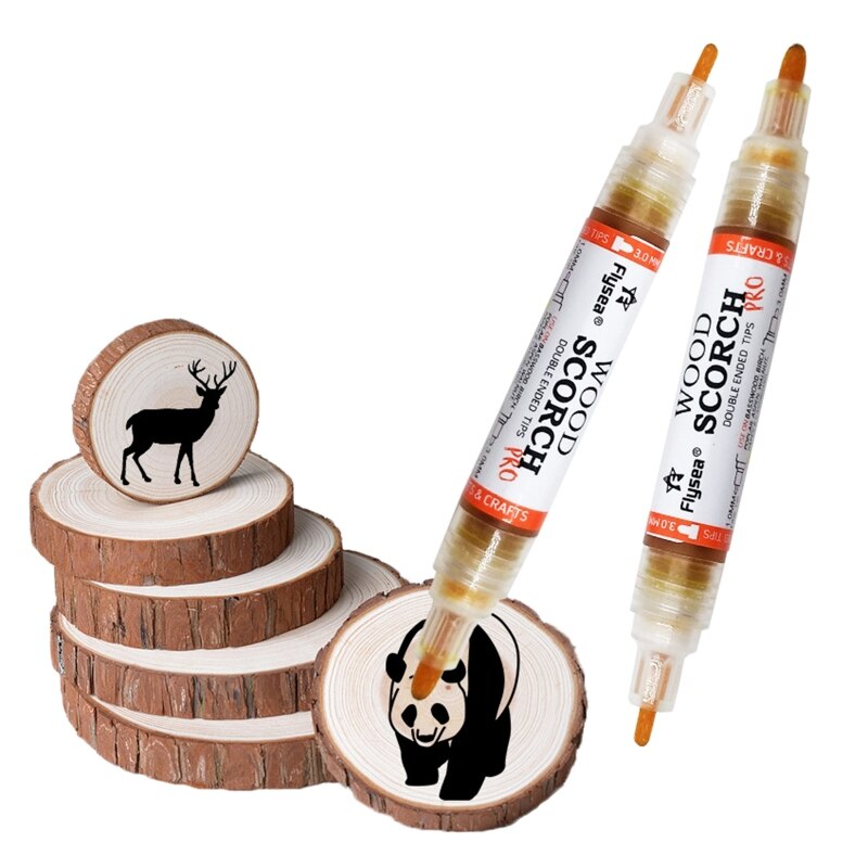 Pyrography Marker Wood Burning Pen Double Ended Portable Durable for Artists Pyrography Art Handmade Wood Crafts