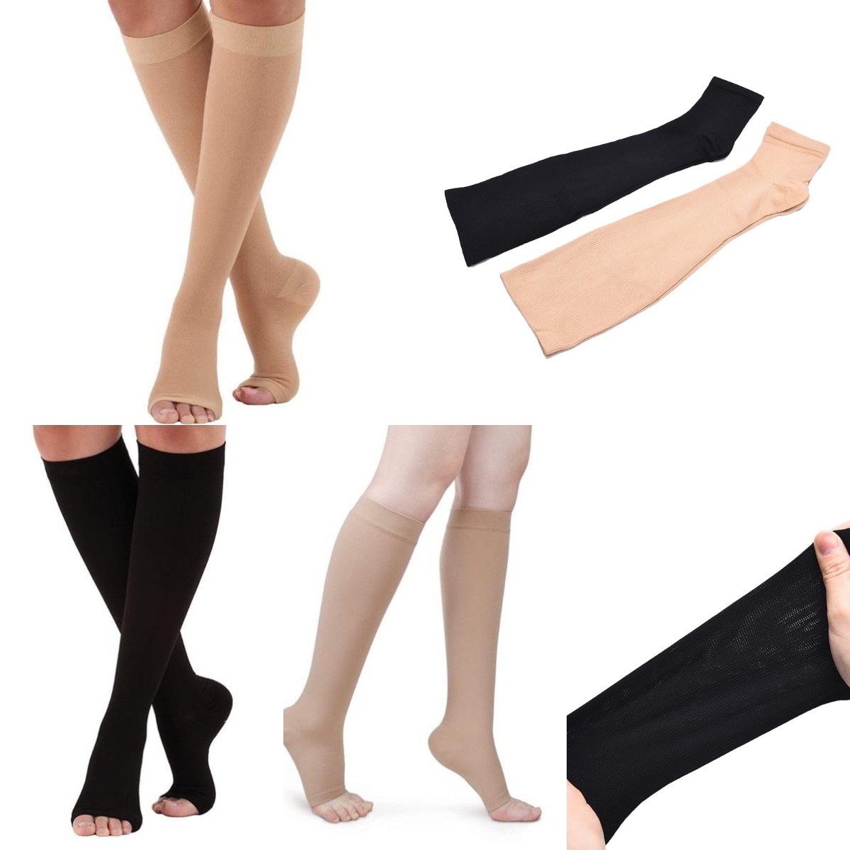 Calza a compressione per ginocchio alto supporto uomo donna sollievo dal dolore circolazione della pressione calza morbida per vene Varicose