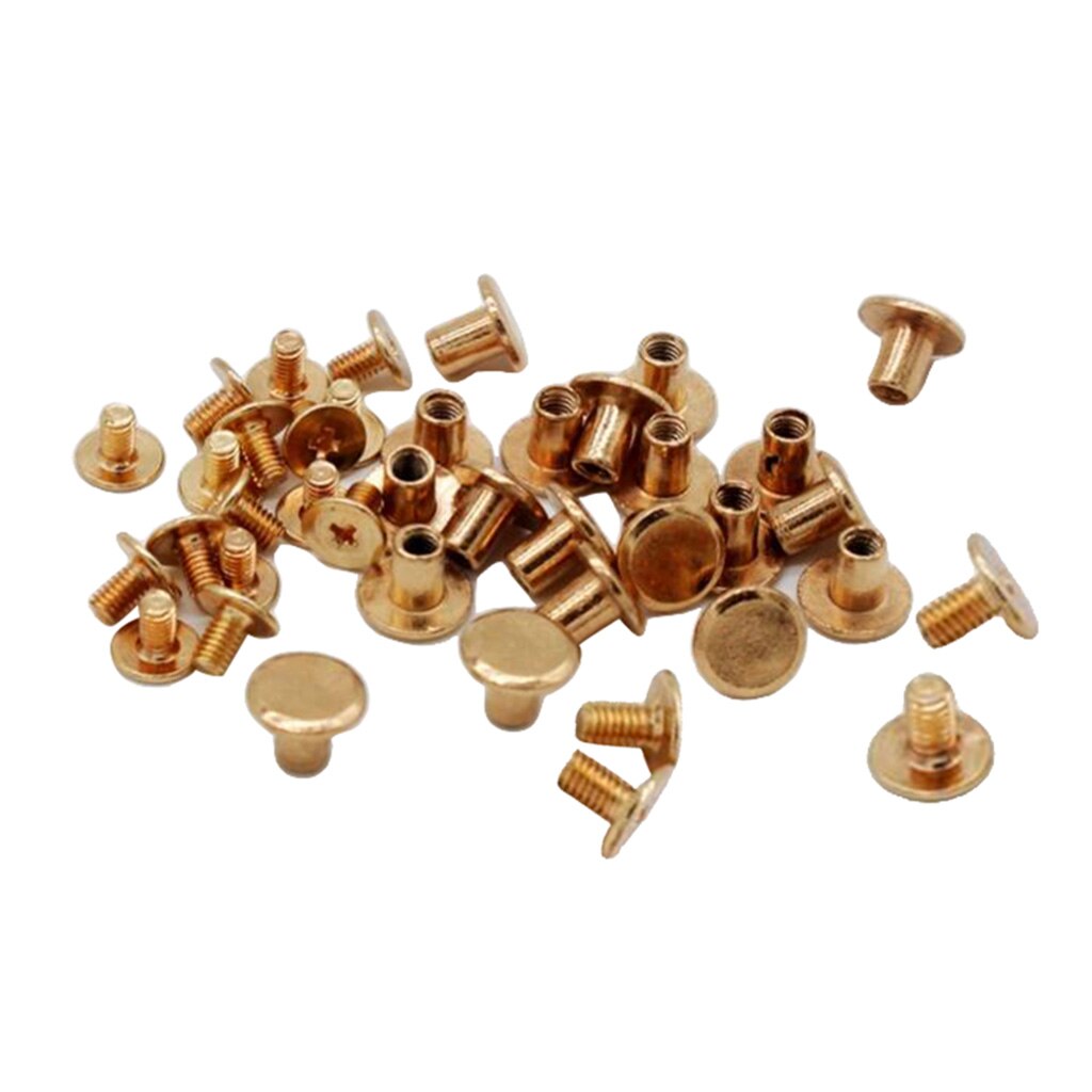 20 Sets 6mm Alloy Rivets Binding Spike Fasteners for Bracelets Bookbinding DIY