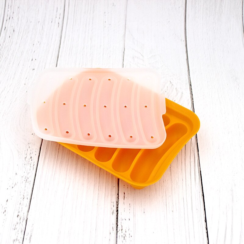Silikon Backform Wurst Lebensmittel Klasse Fleisch Schinken Hersteller für Küche Bequemlichkeit Heißer Hund bilden Küche Spielereien Zubehör Werkzeuge: heiß Hund Schimmel Orange