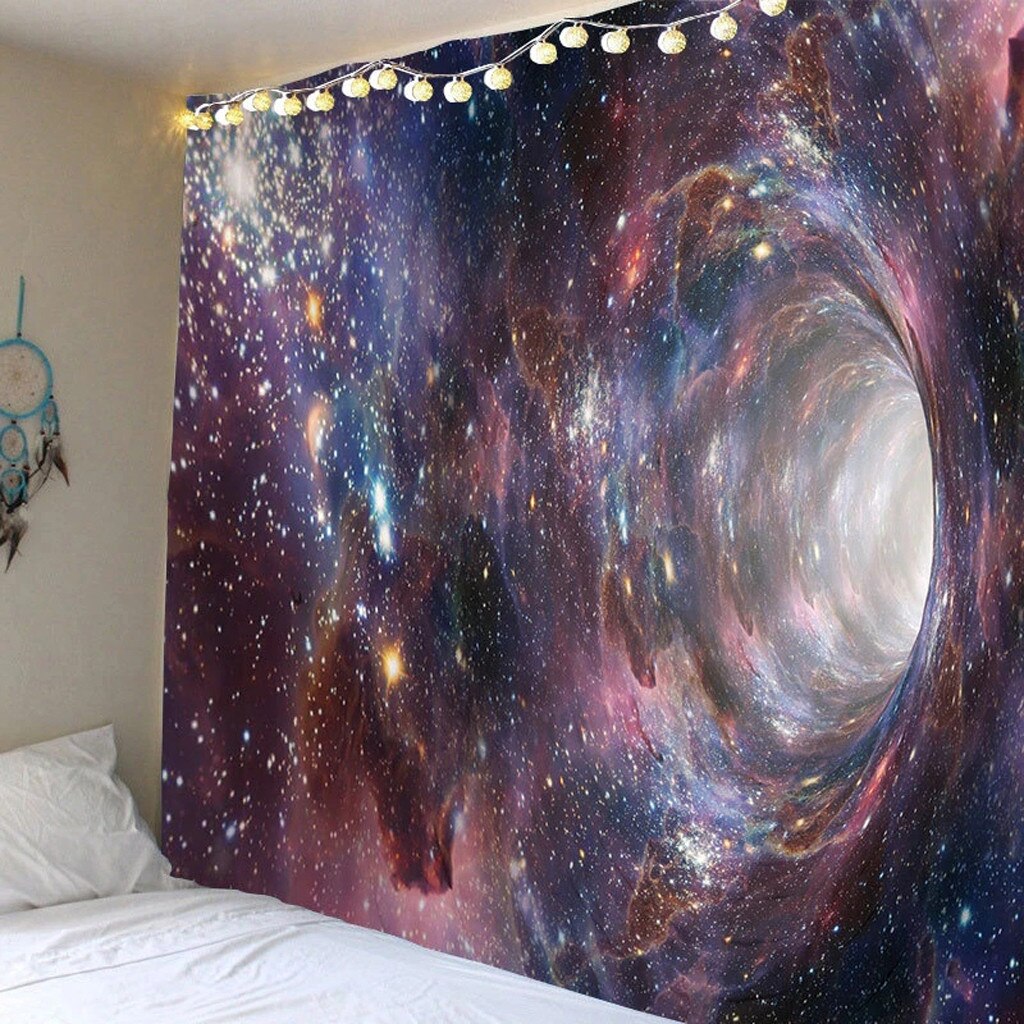 Système solaire planète lune tissu tapisserie murale Hippie décor à la maison trou noir tapisserie murale couverture Mandala tenture murale tapis