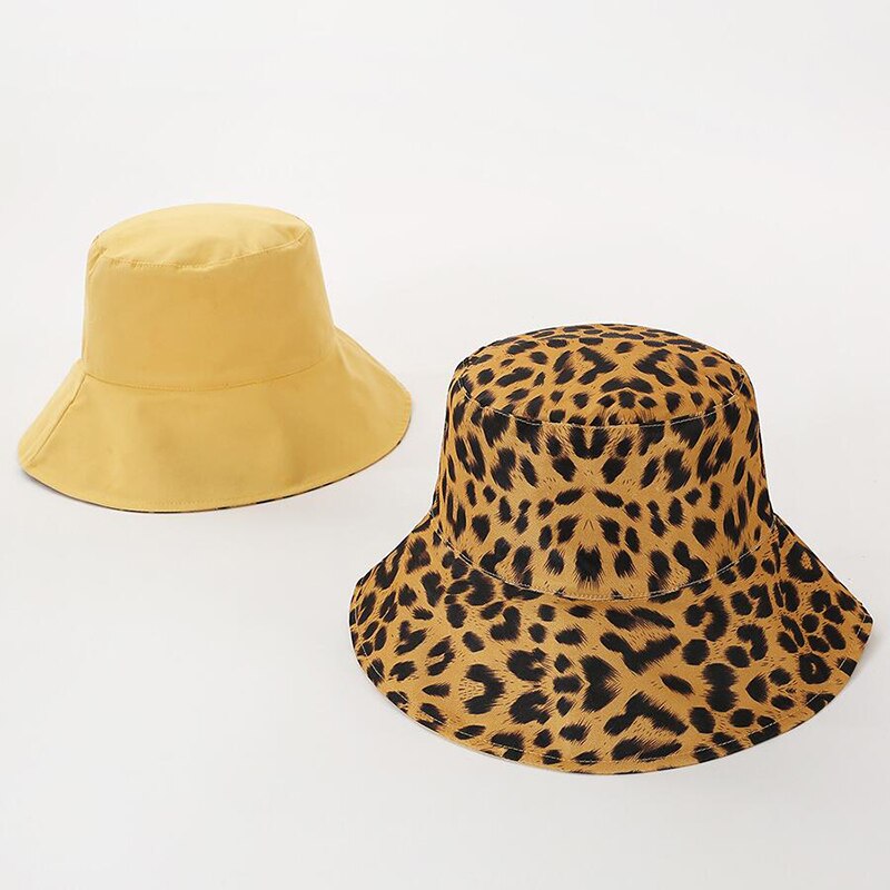 otoño invierno cálido plegable de punto de leopardo Zebra cubo sombrero para mujeres pescador sombreros Floppy protección del sol gorras cálidas
