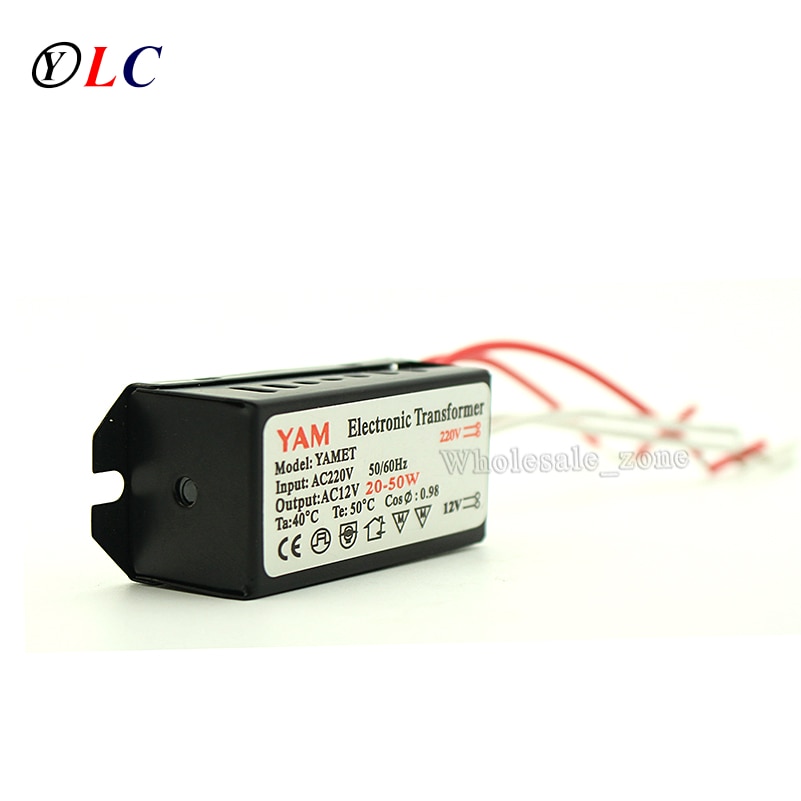 20W - 50W 220V to 12V YAM2050 Halogen Light G4 Quart Bulb LED Driver Power Supply Converter Electronic Transformer