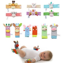 Baby Baby Kids Sokken Rammelaar Speelgoed Pols Rattle And Foot Sokken 0 ~ 24 Maanden 4 Stks/partij (2 Stuks taille + 2 Stuks Sokken)