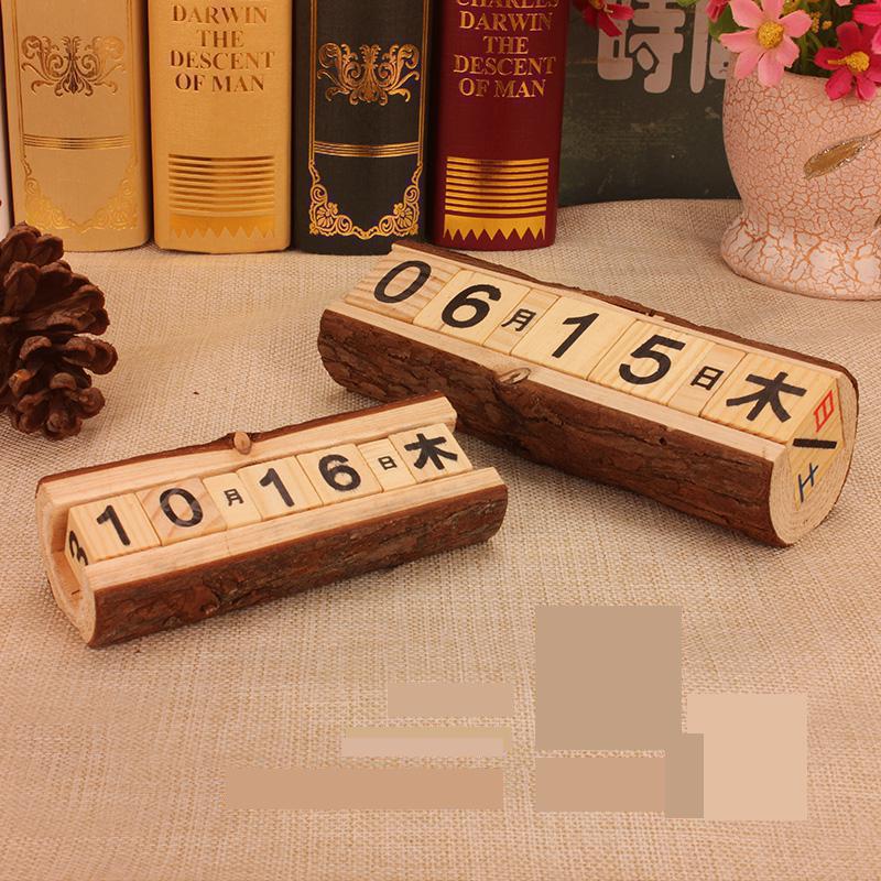 Calendario de madera Vintage Diy Calendario de escritorio Agenda organizador planificador diario Oficina Mesa Kawaii Accesorios