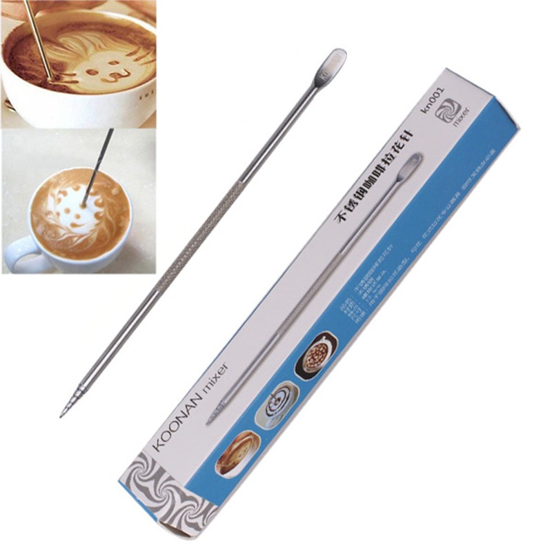 1 St Handige Rvs Barista Cappuccino Latte Espresso Decorating Pen Art Huishouden Keuken Cafe Tool
