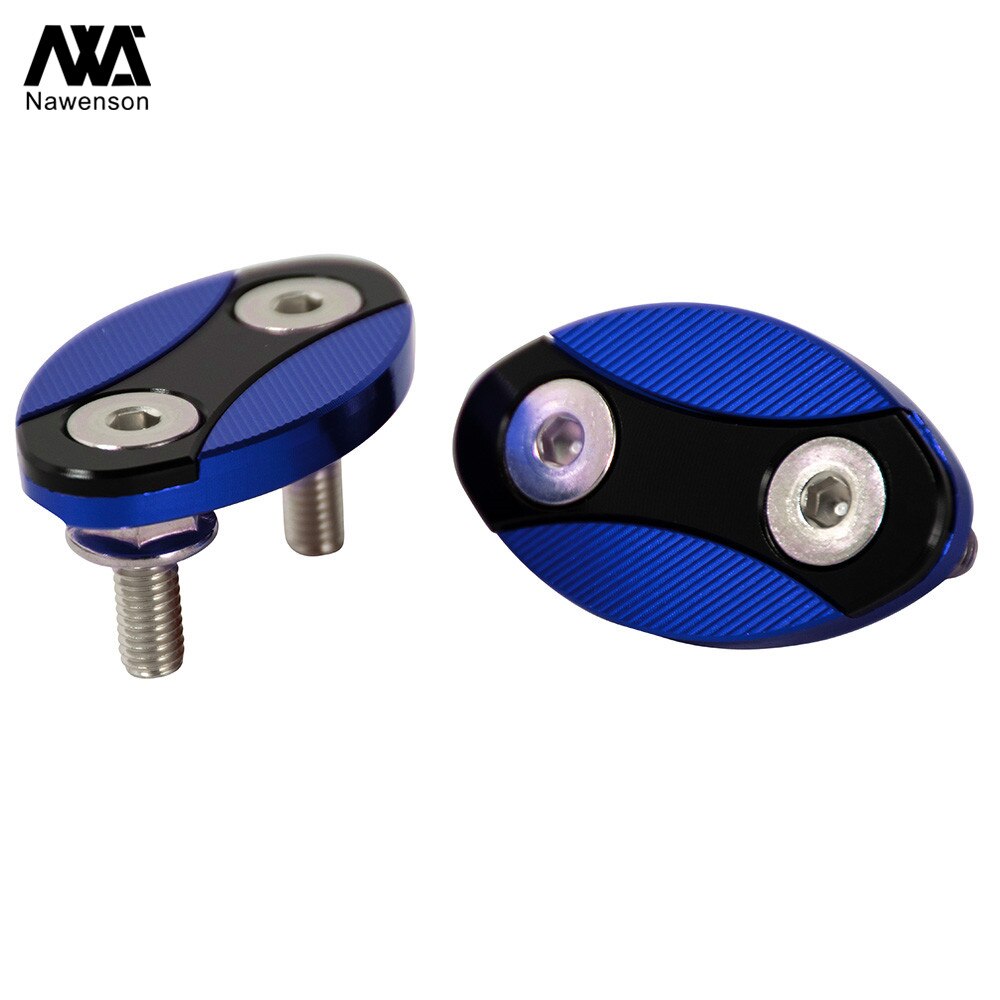 Für BMW S1000RR , Motorrad Spiegel Block aus Platten, Aluminium Spiegel Basis Abdeckungen in Paar: Blau