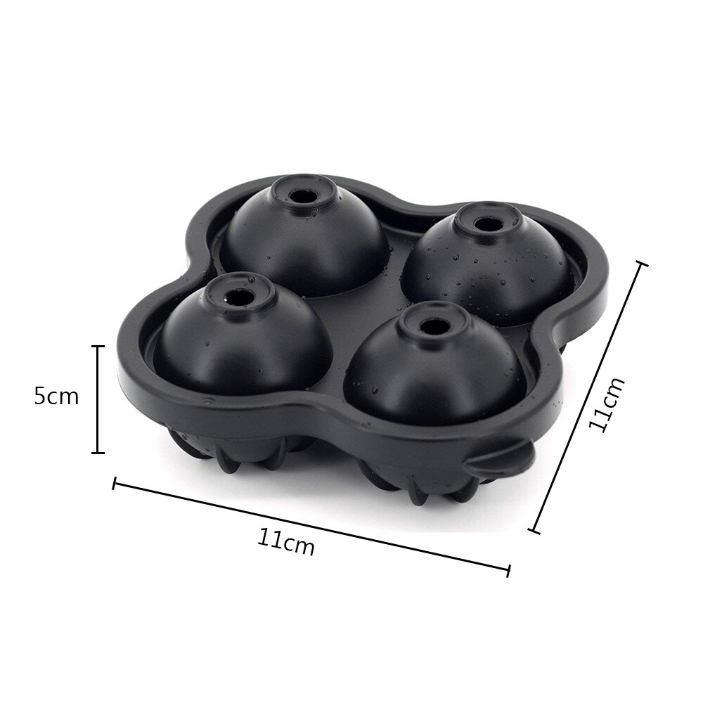 Silicone Multifunctional 4-Cavity Ball Ice Cube Maker Cocktail Whiskey Form For Ice Cubes Tray Ice Cream Mold Kitchen Tool