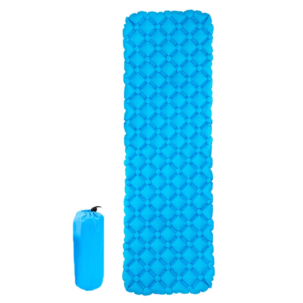 Travel Folding Bed Sleeping Pad Portable Camping Mat Inflatable Waterproof Outdoor Tent Hiking Sleeping Mattress: Sky Blue